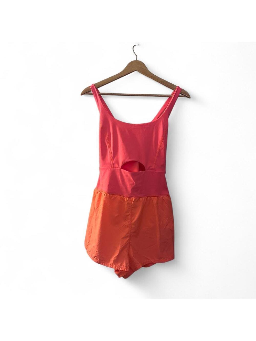 FP Movement Righteous Runsie Neon Coral Romper M NWT $98